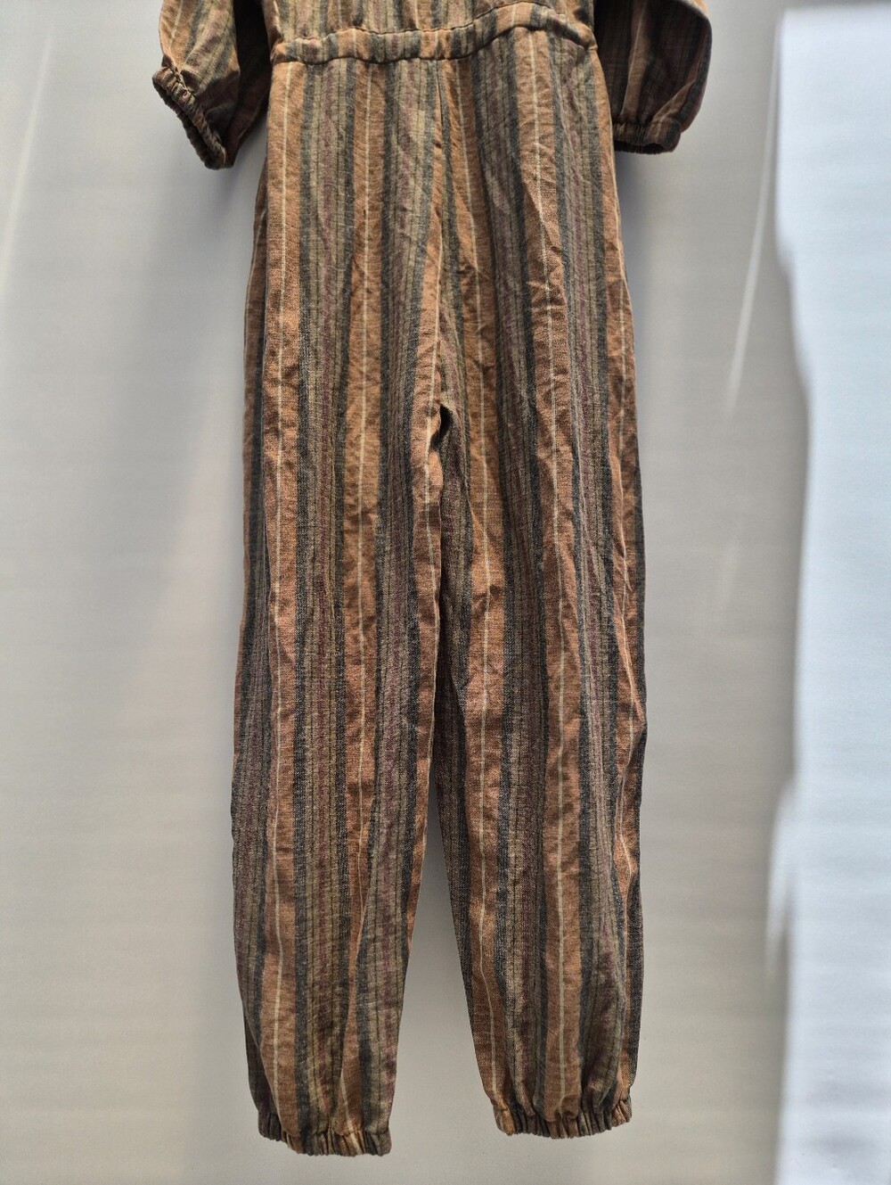 Free People Loveland Metallic Striped Jumpsuit M Excellent Whimsigoth 70s Boho - Picture 13 of 16